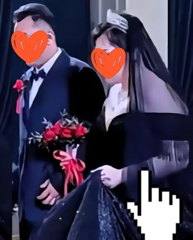山东临沂河东区这婚礼可是炸锅了。大喜的日子，新娘子硬是一身黑婚纱登场，灯光往身