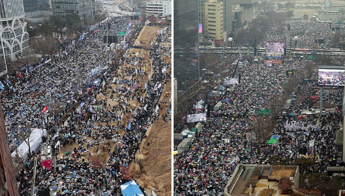 尹锡悦获释第二天，首尔街头都是人！3月9日，韩国总统尹锡悦刚走出拘留所，第二