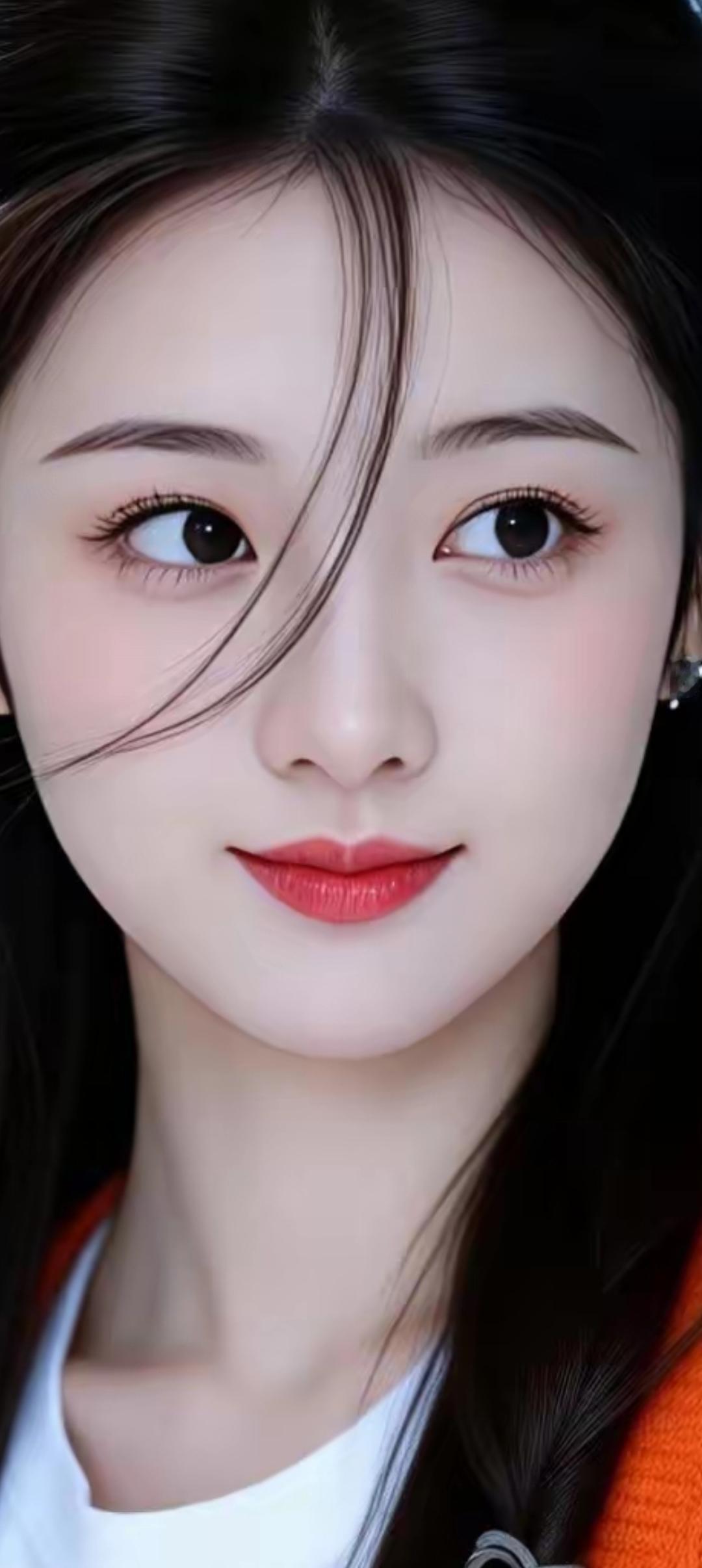 温柔甜美的少女，红唇轻启，宛如春日里的花朵绽放。