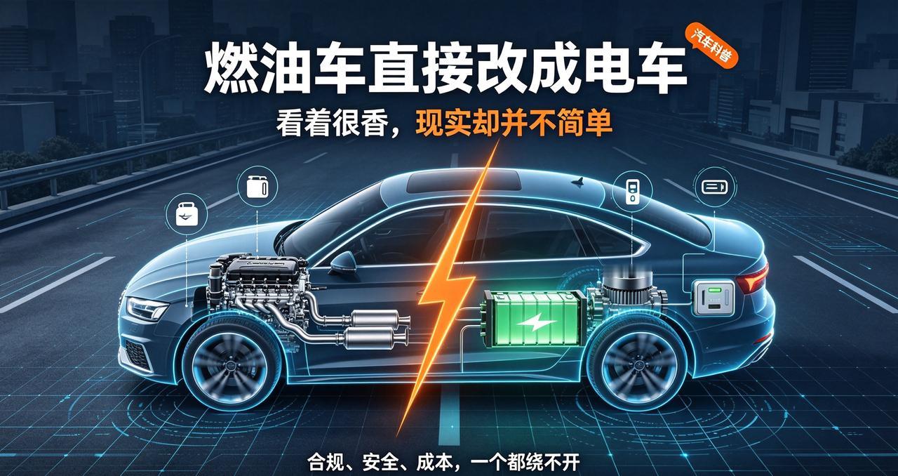 拆掉发动机装电池，油车改电车，为什么难以普及不少车主手里有车况尚可的燃油老车