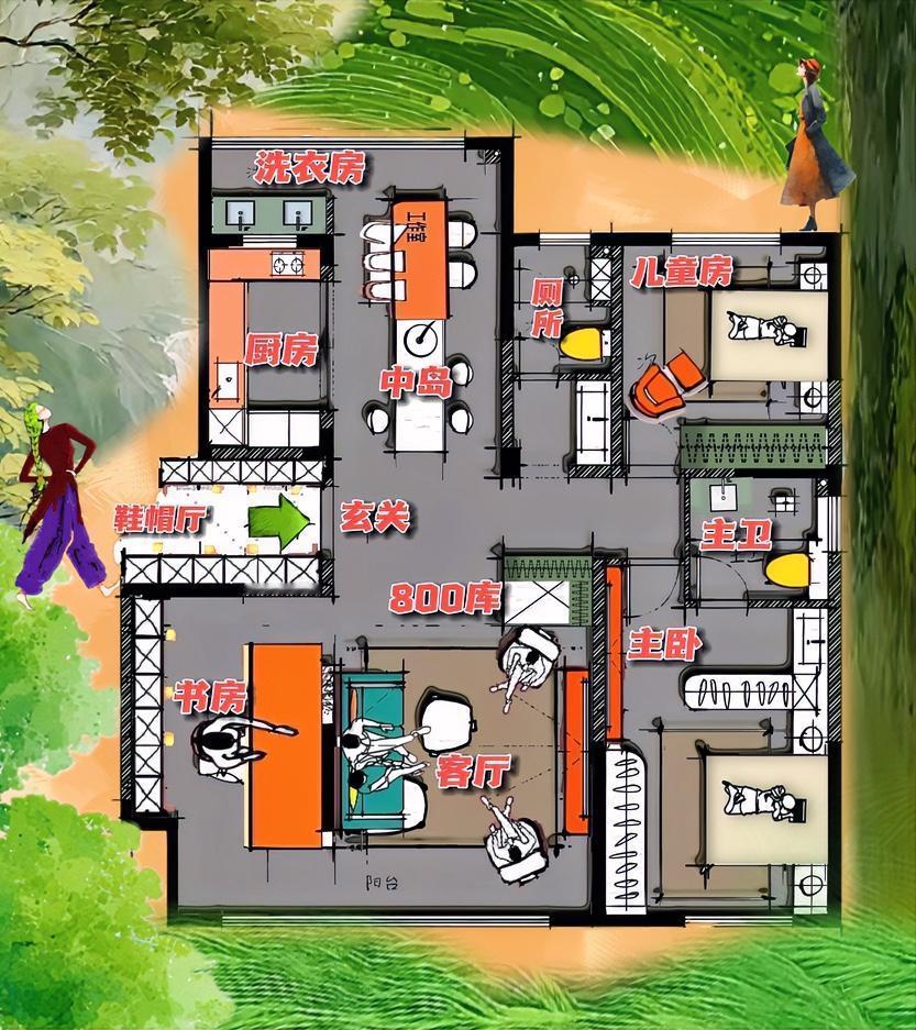 想要踏实过日子的你，155㎡很贤惠，它有通天彻地的本领，格局真牛逼，不光是布局，