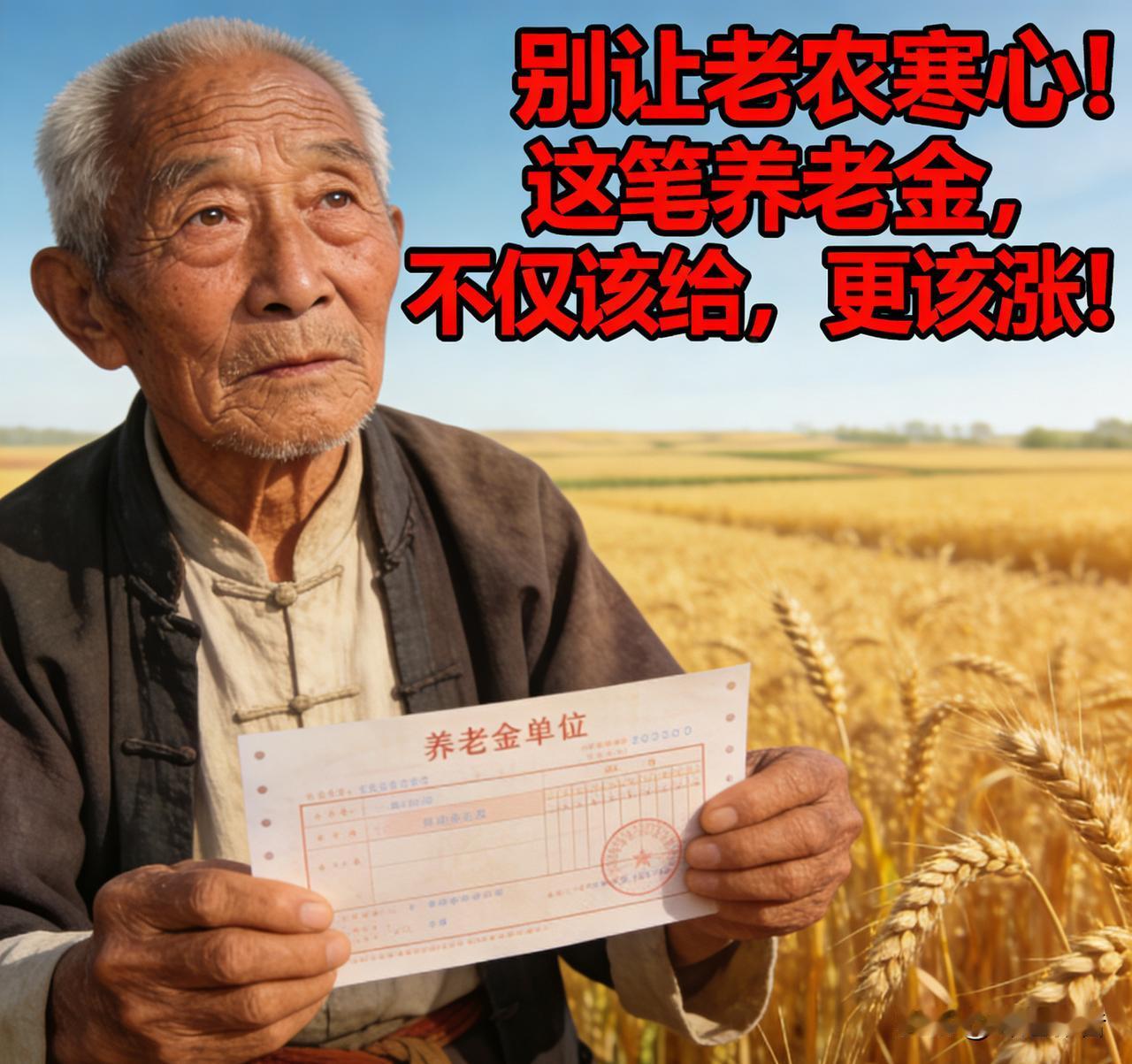 别让老农寒心！这笔养老金，不仅该给，更该涨！💢老一辈农民该不该给养老金