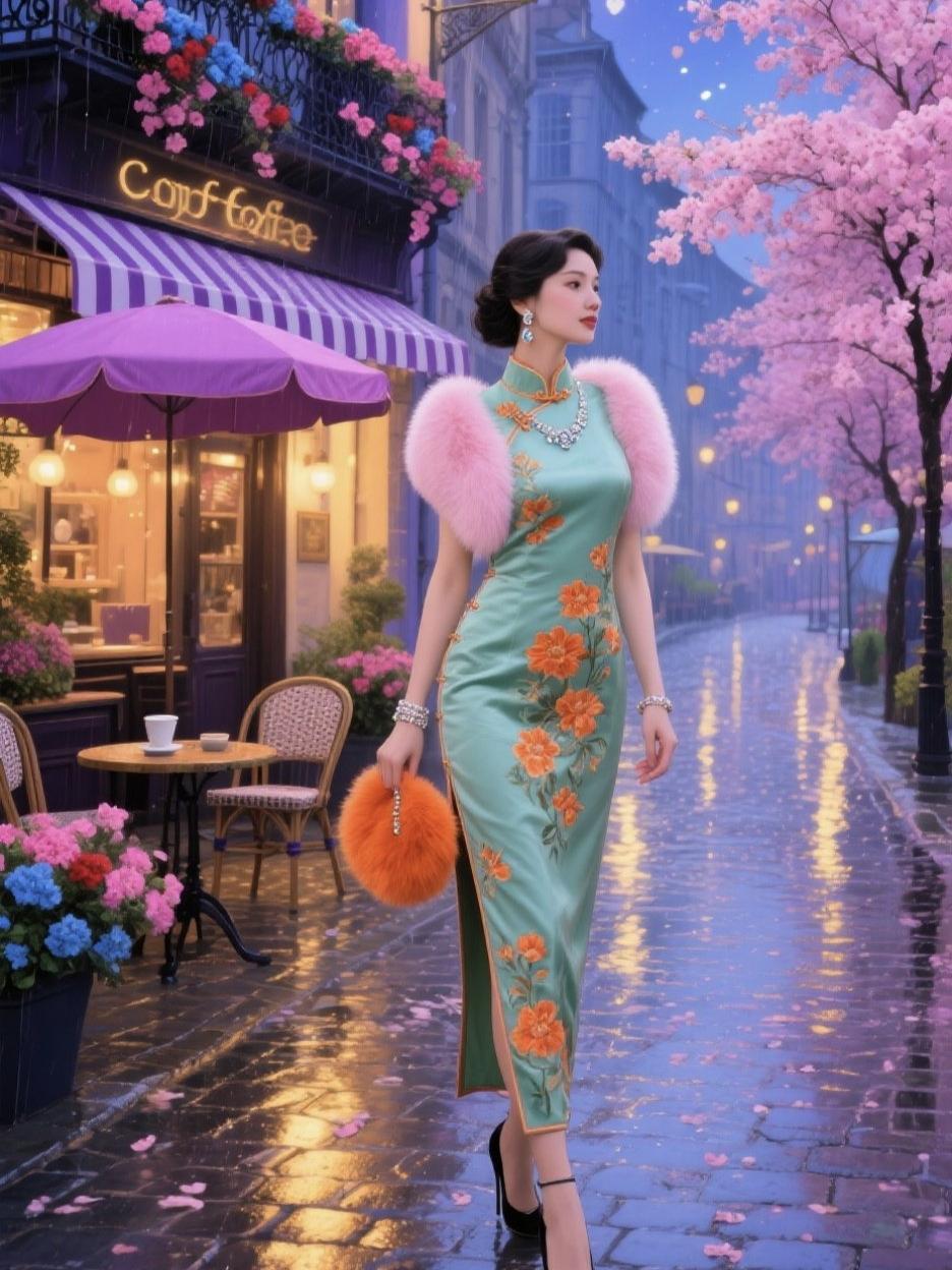 《慢下来，穿一次旗袍》慢下来把匆忙的脚步轻轻收起让时光顺着丝线一寸寸