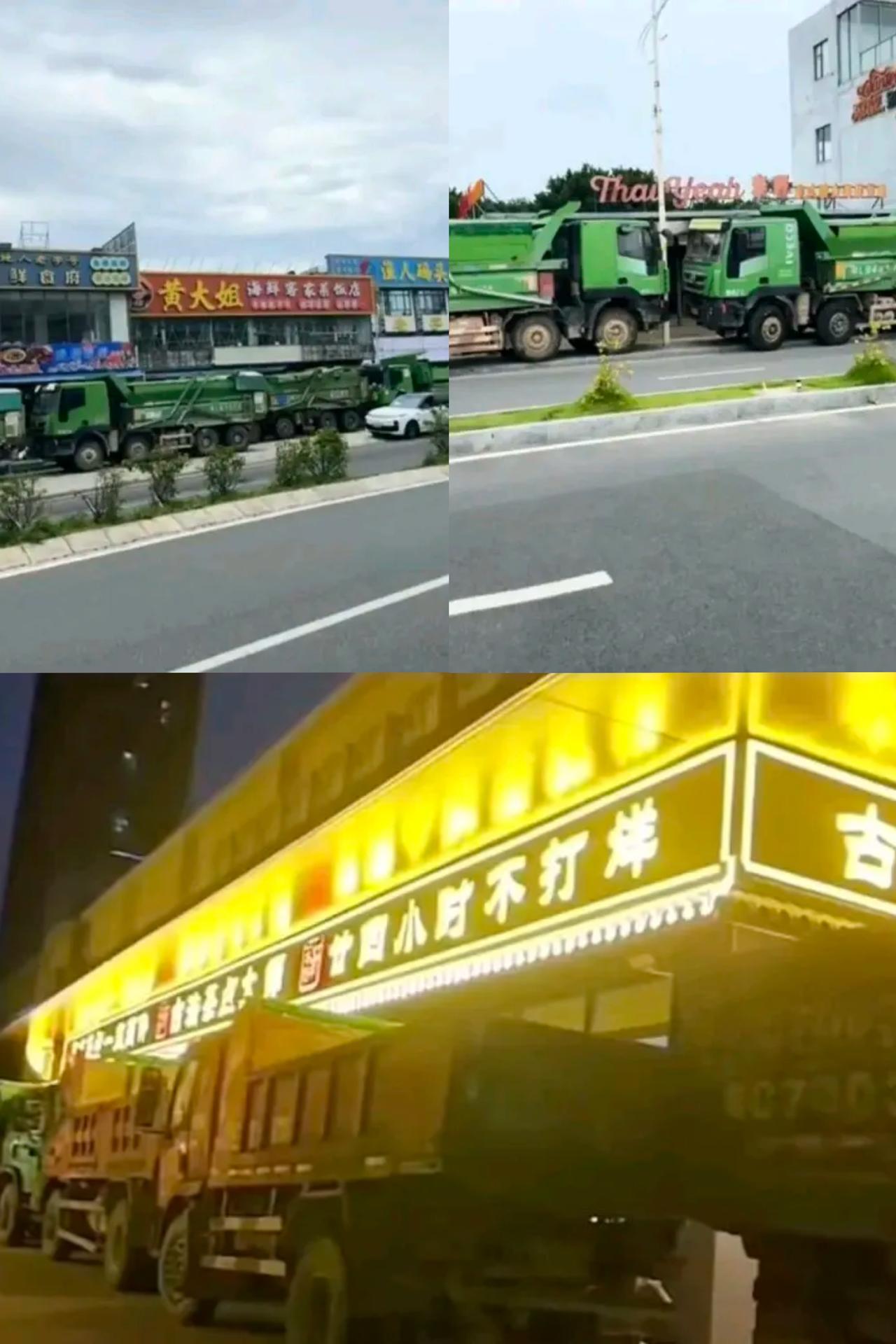 珠海这老板太机智了！每年刮台风都租十几辆大卡车把店围起来，每台大概400元，这操