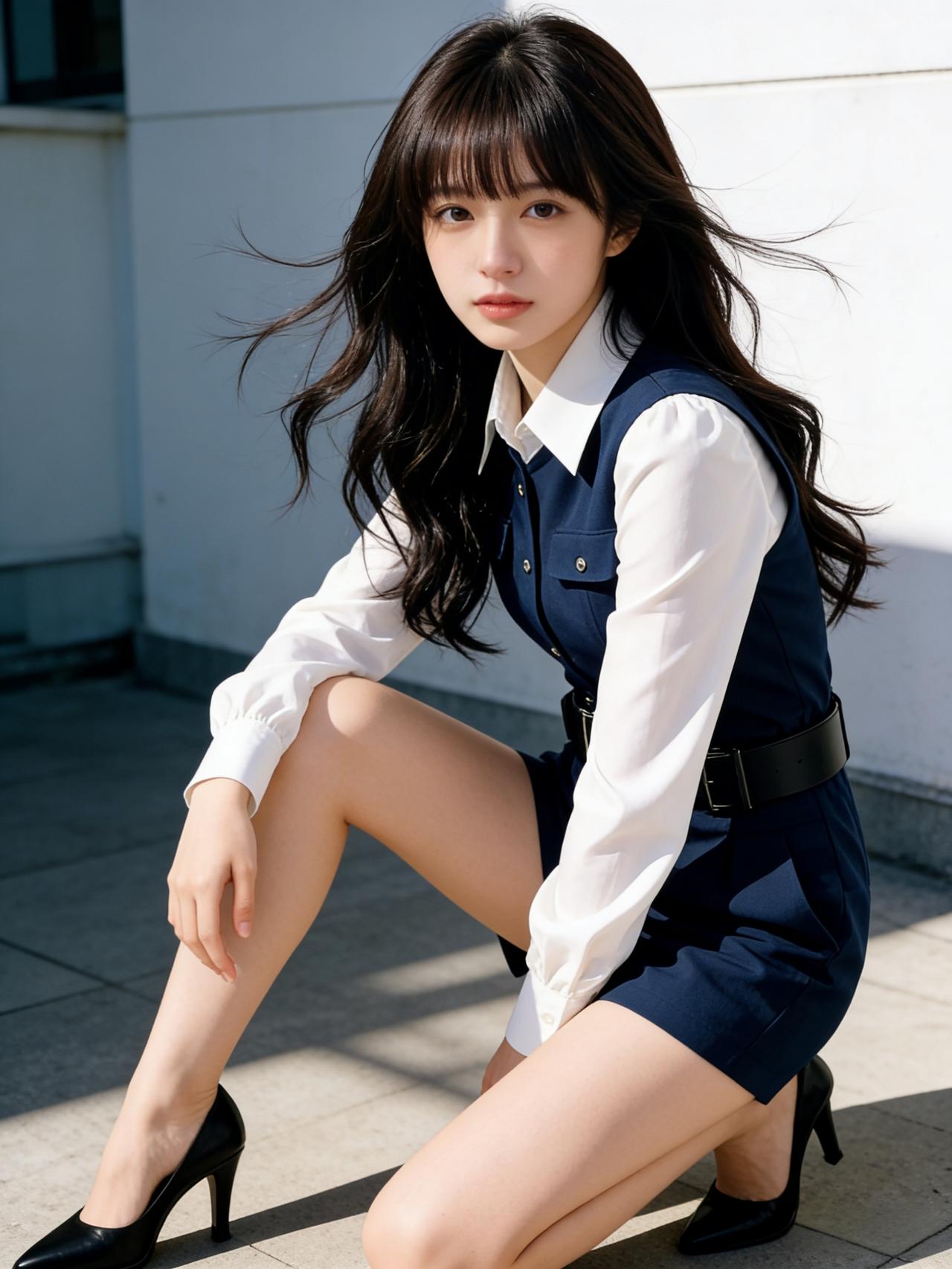 甜美校园风，青春洋溢的少女！春风像个调皮的精灵，把天空抹得湛蓝，又吹绿了漫山遍野