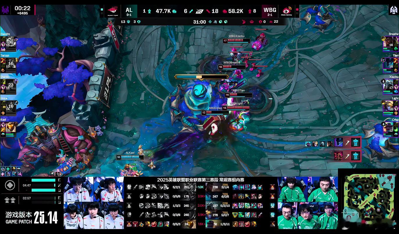 WBG2-1AL：AL状态低迷再次被让一追二，WBG气势汹汹取胜AL现在这五