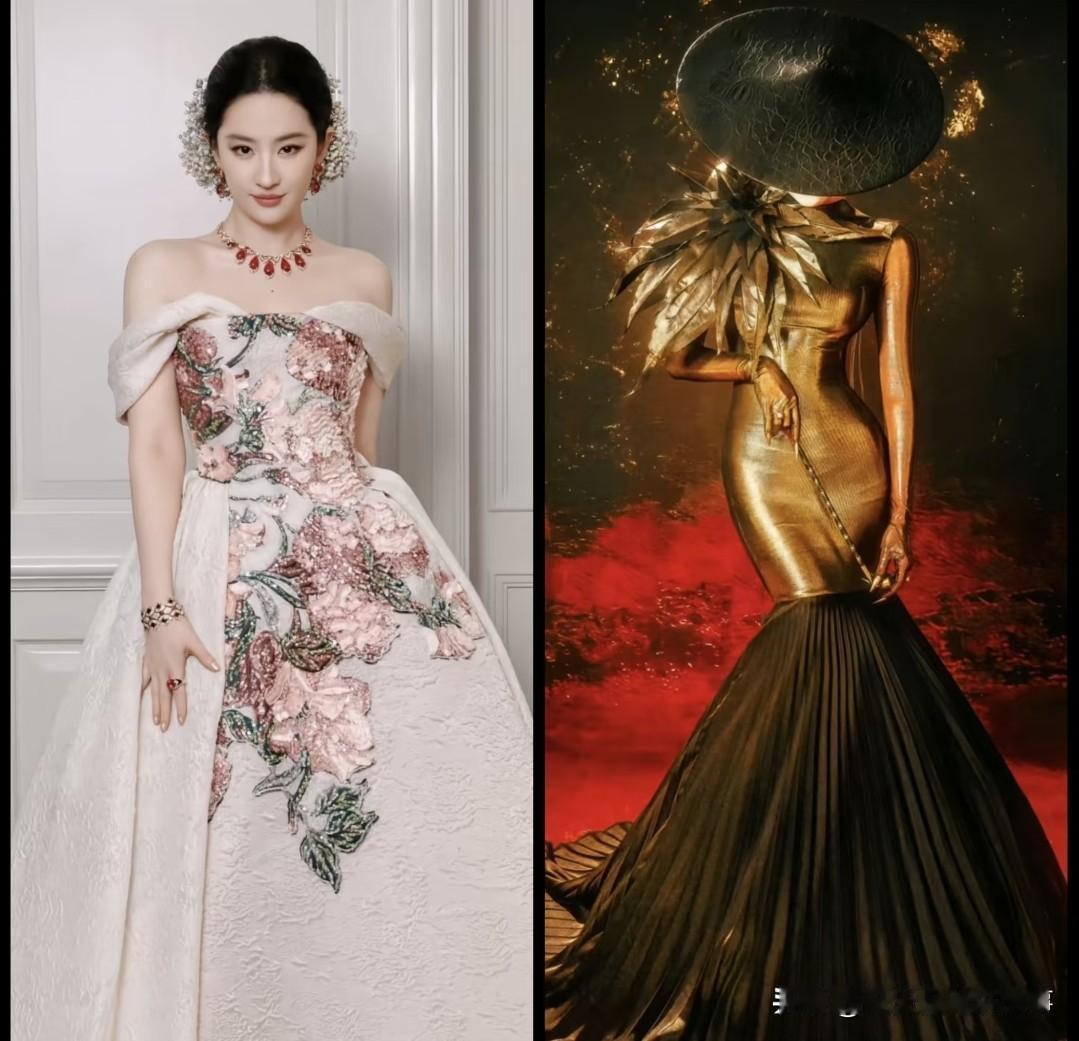本年度最出圈的两大红毯造型——刘亦菲的满天星和迪丽热巴的摩登女郎，各有惊艳但风格