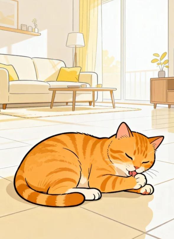 猫出现这5个现象，说明它心里苦1.突然频繁舔毛舔毛是正常的，但过于频繁的舔毛