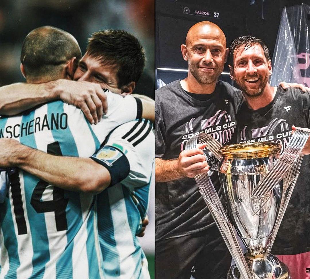 作为队友，马斯切拉诺和梅西在巴萨赢得一切。作为主帅，马斯切拉诺和梅西在迈阿密国