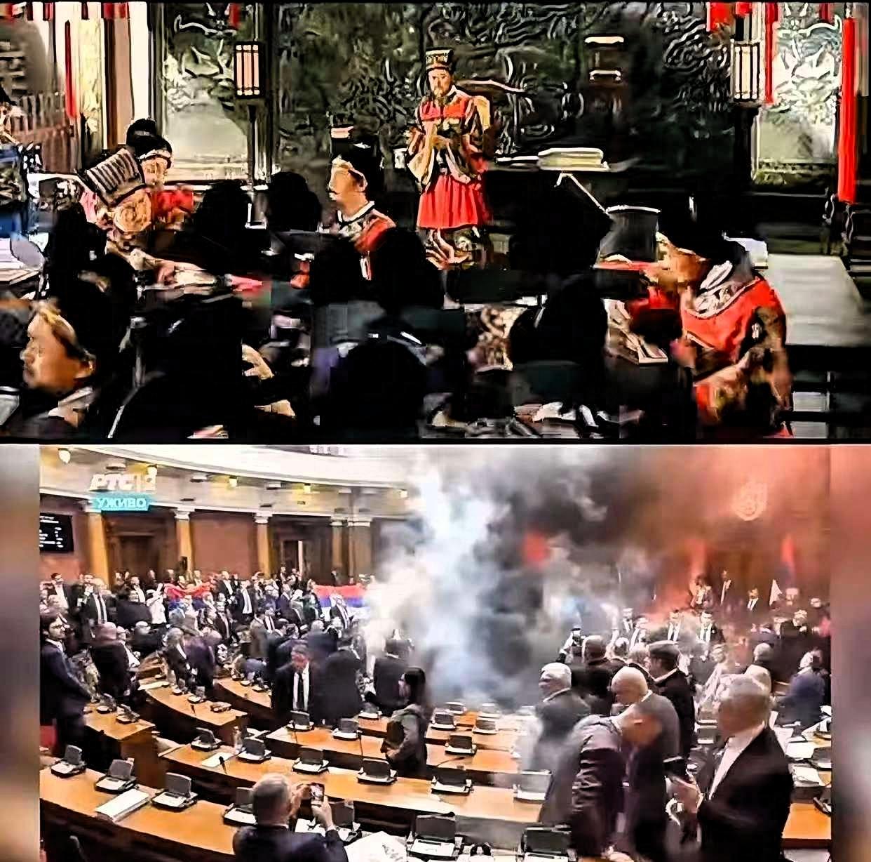 你就说吧，一个敢在早朝上打群架的朝代，他再封建能封建到哪儿去？原来古人上班看