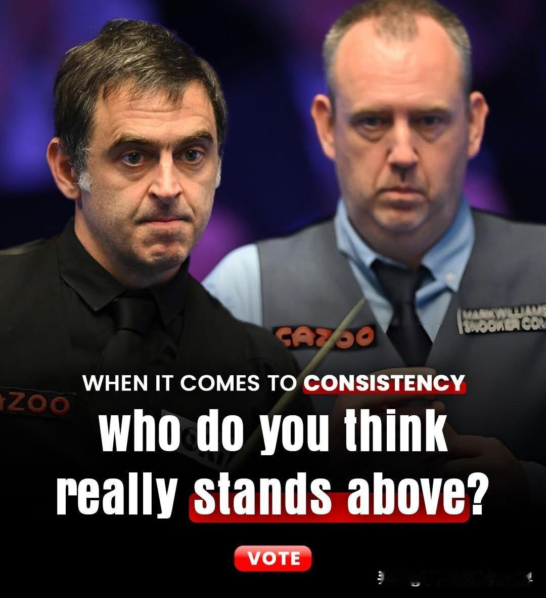 奥沙利文是史上最佳，但马叔如今更胜一筹，也更加稳定。马叔有办法不会输掉一局或失误