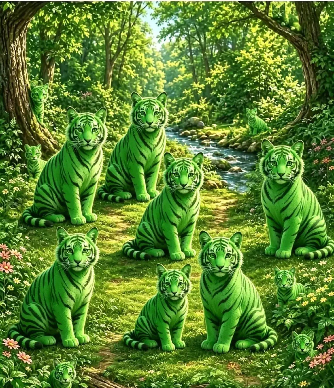 十七只老虎非要说成是12、13、14只，看不出十七只老虎的不是红绿色盲就是色弱吧