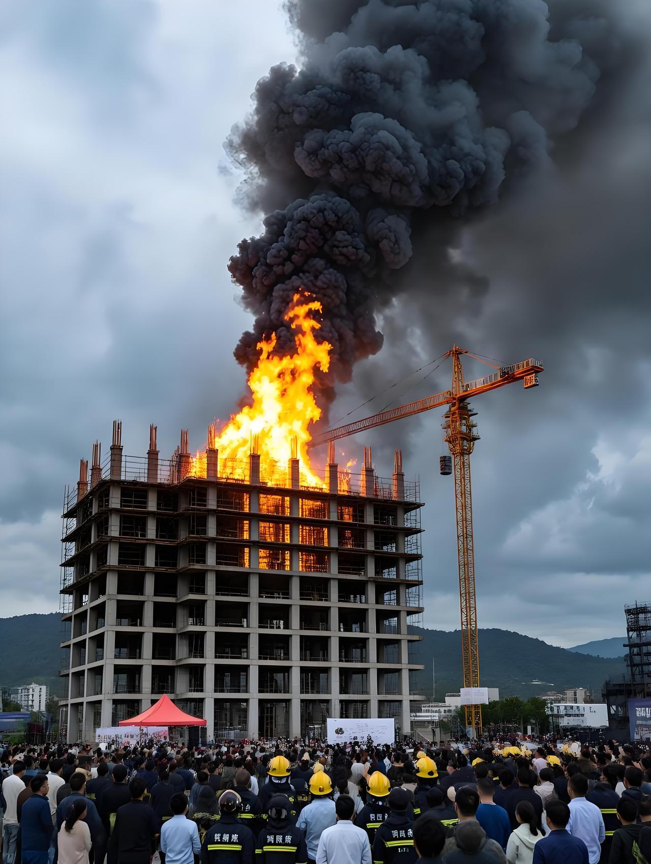 😜嘿哟喂！云南省科技馆新馆这是跟火神打了个招呼吗🔥？下午那大火蹭蹭往上蹿，浓