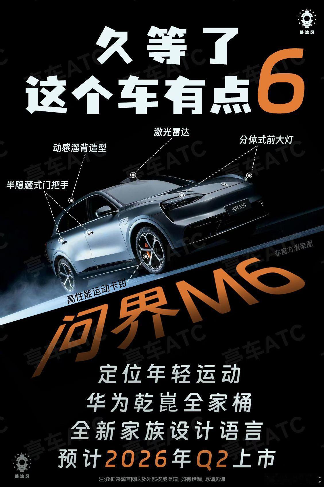 蹲了好久的问界M6终于开始预热了，说实话，看到第一眼我就觉得——这次很懂年轻人了