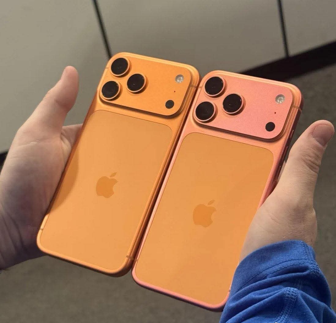 iPhone17被曝机身褪色不会吧，星宇橙的配色，金属部分从橙色变成粉色？这不