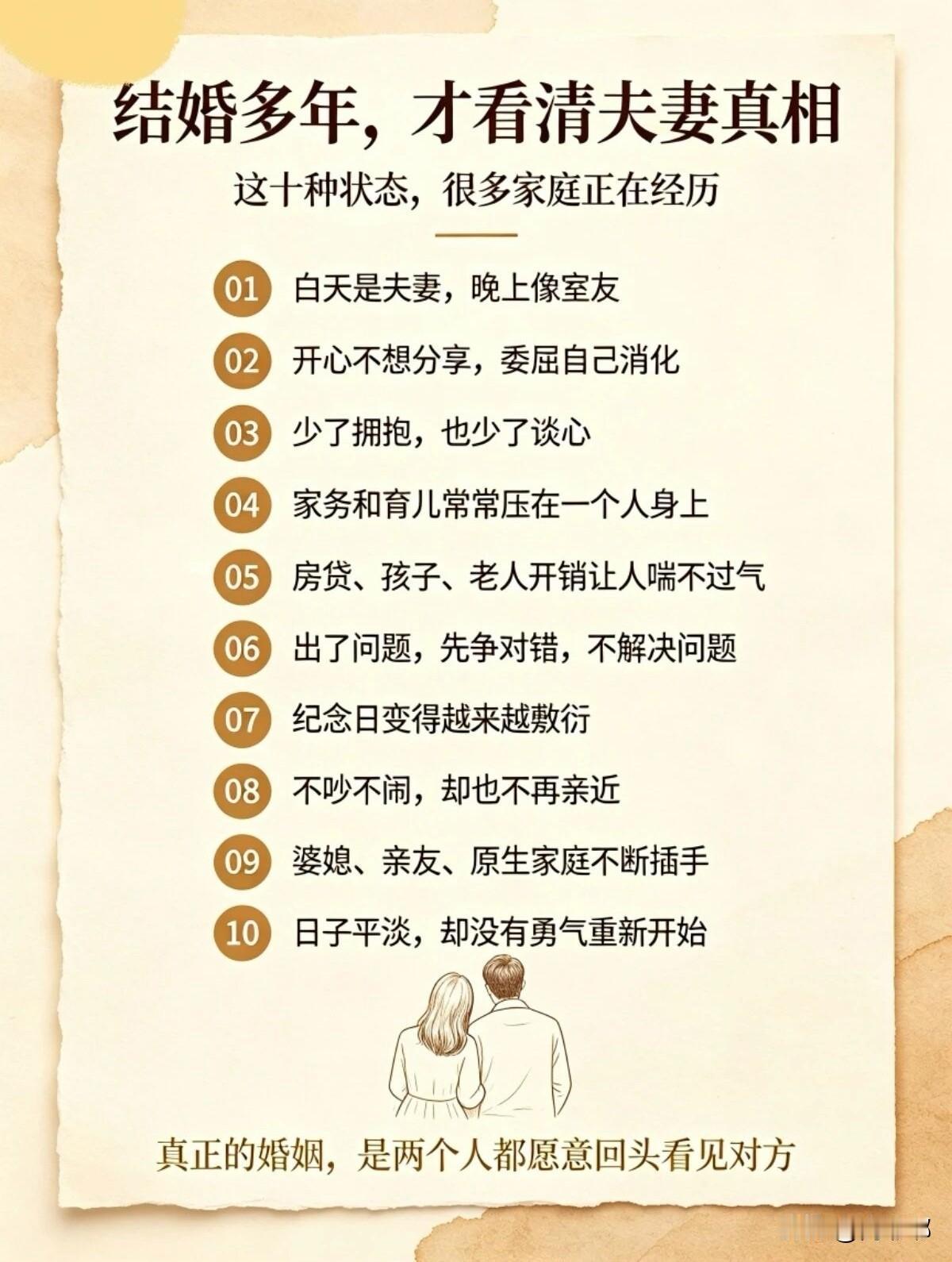 结婚多年才看清夫妻真相。这10种状态，很多家庭正在经历。[祈祷]不是大吵大闹，不