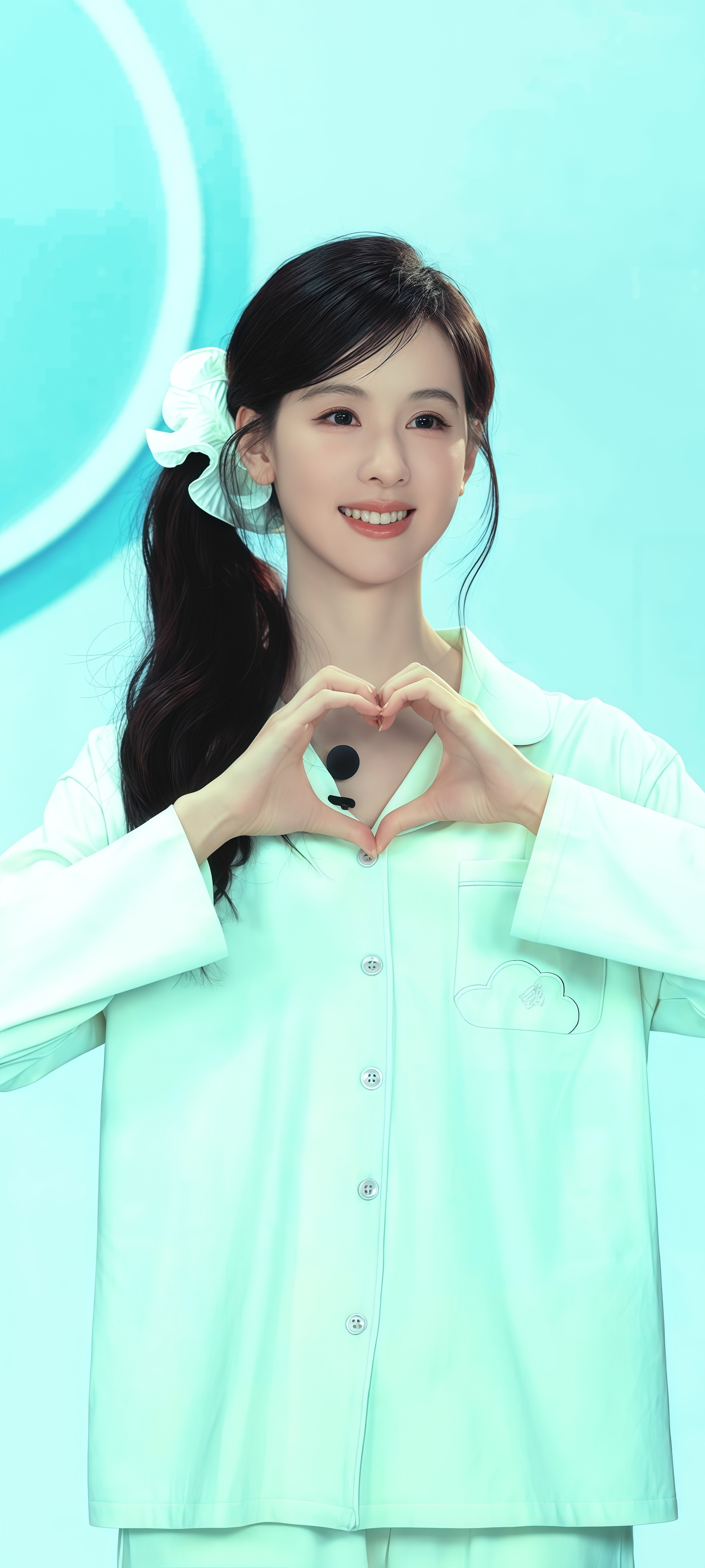 陈都灵绿色系睡衣壁纸女生完全就是萌妹哈哈