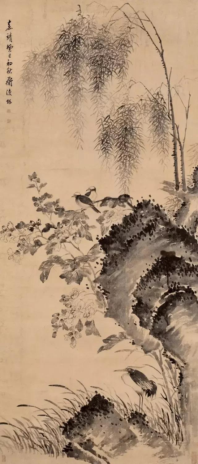 明陈淳花鸟1533年作时年49岁。陈淳是画史上称之为“吴门画派”中的一员