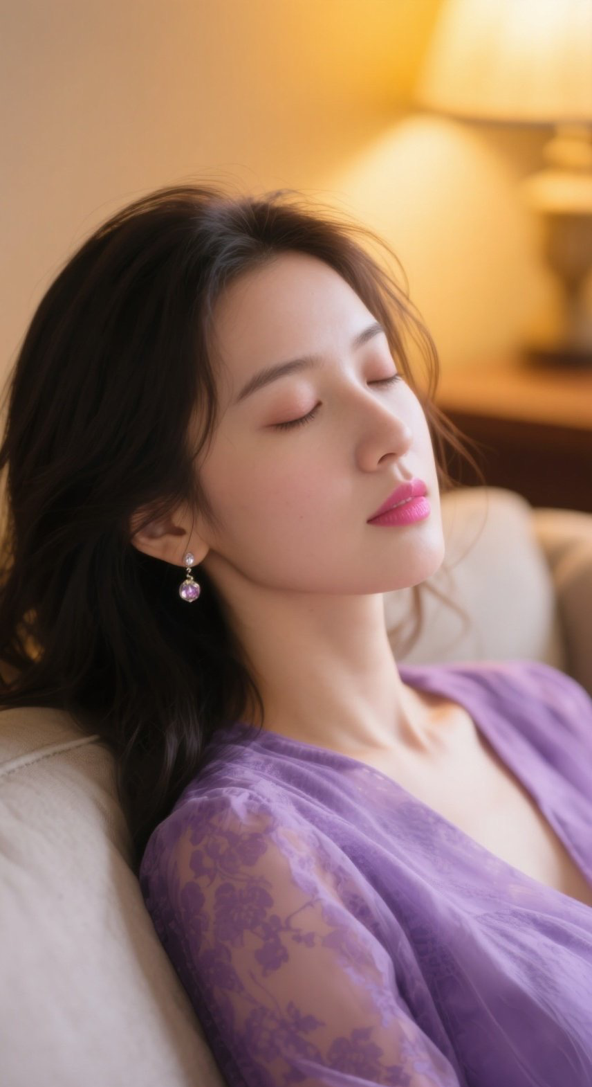 闭目少妇紫衣翩跹摄魂夺魄