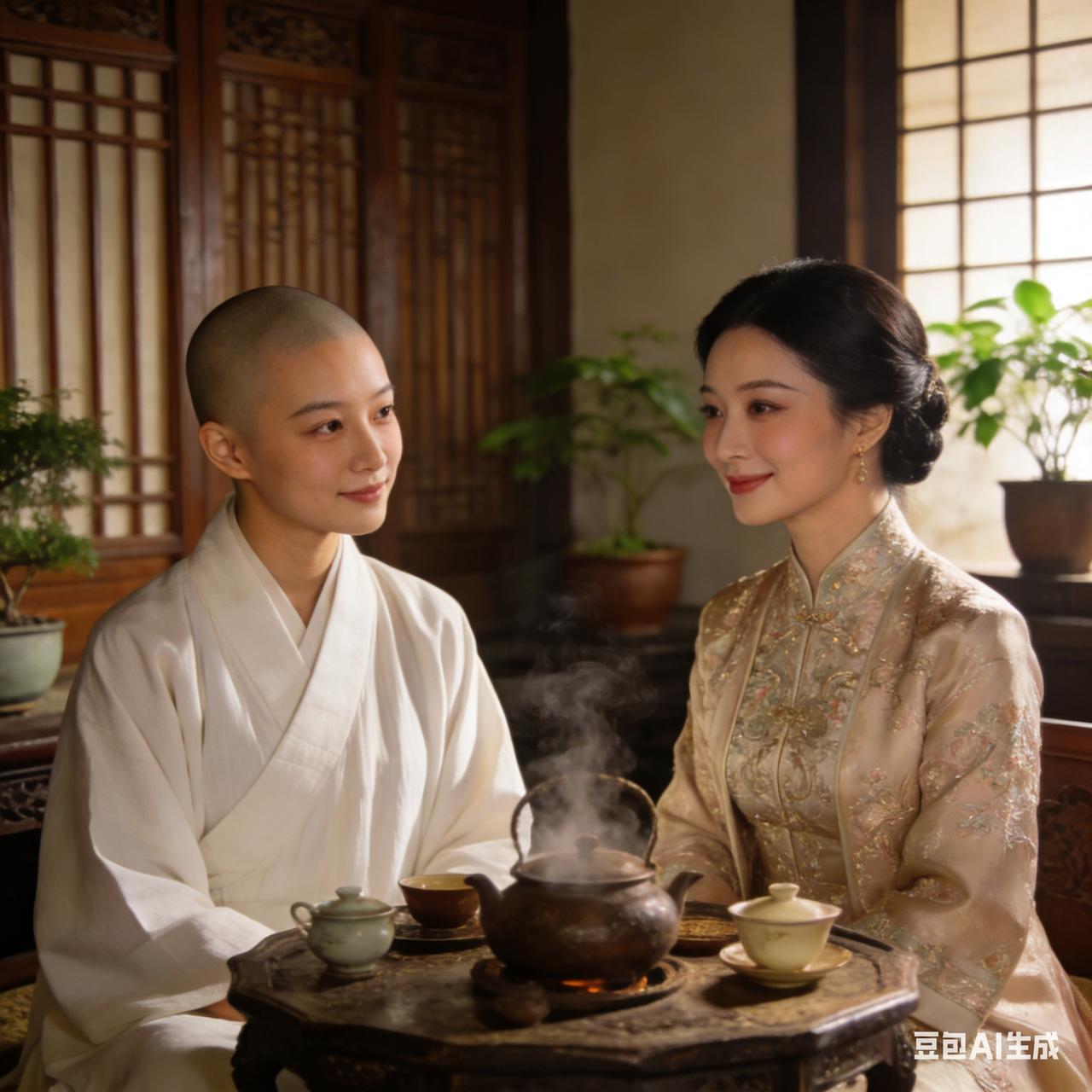 北宋时，泰兴有个商人郑某，长年在外地贸易，留下娇妻夏氏和侍女看家。夏氏正