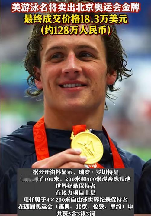 128万成交！近日，美国名将变卖北京奥运金镶玉金牌，为何沦落到卖荣誉？ 美国