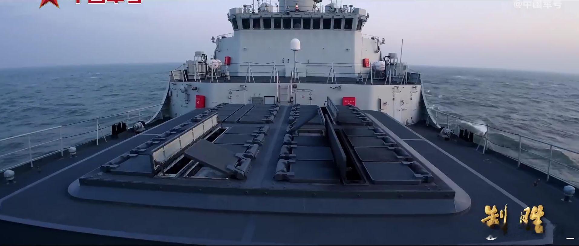 052D实射YJ-20、052B实射HQ-16C，这两个镜头都是首见