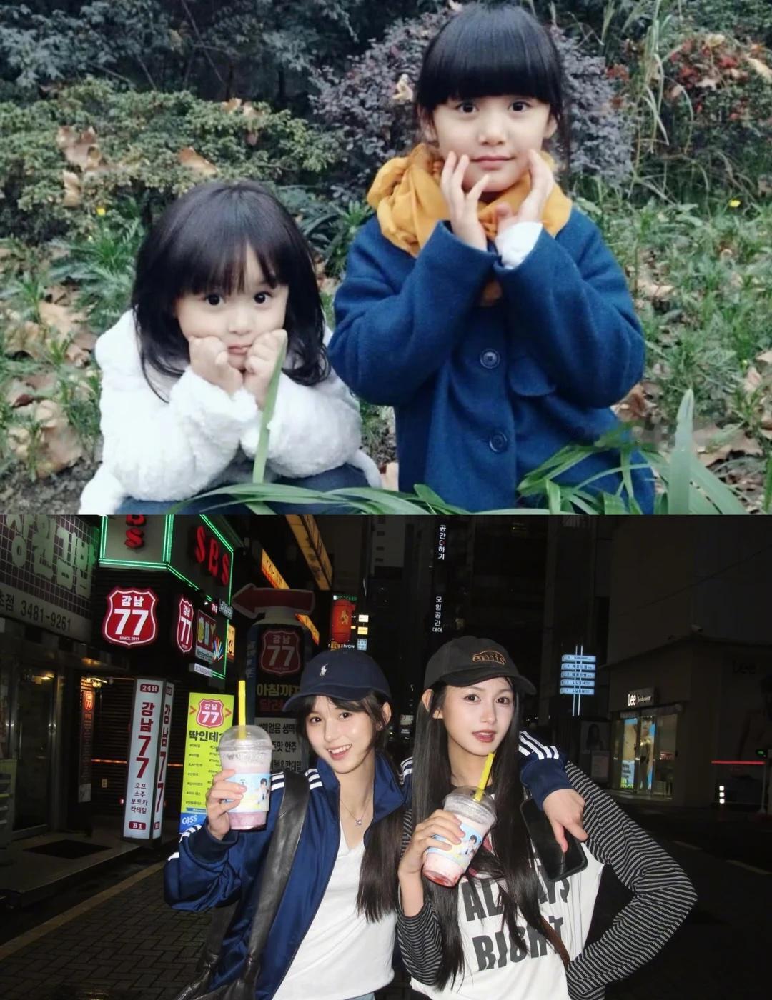 感觉这两个女孩会红娱乐圈女明星女演员从小到大的好朋友好嘞是闺蜜似曾相