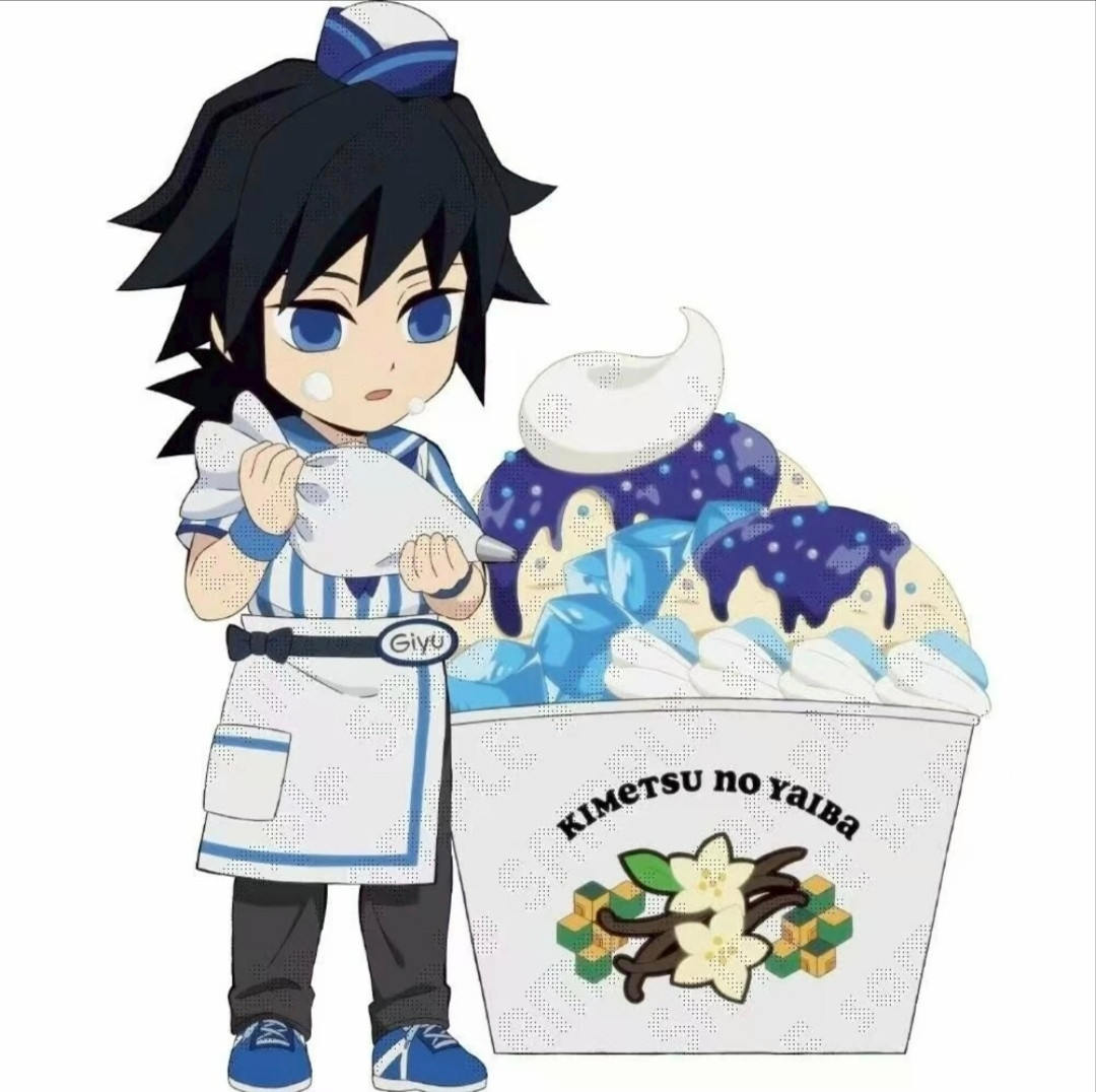 动漫春日企画壁纸次元新星计划鬼灭之刃，卖冰淇淋的九柱立绘，非常可爱