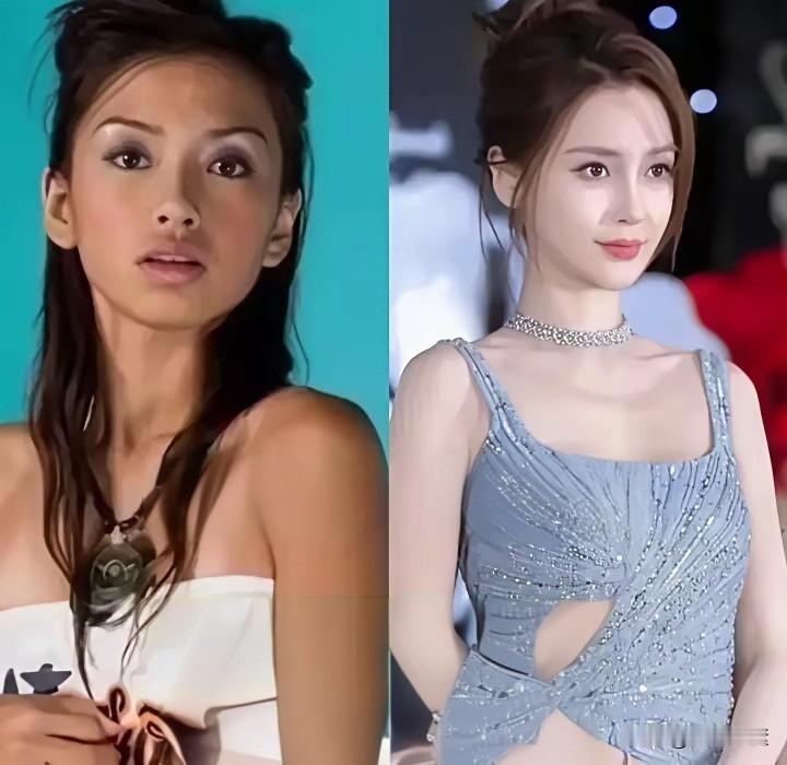 这是杨颖和赵靓颖成名前后的照片，出名后气质与容貌提升了不少，看來还真是金钱养