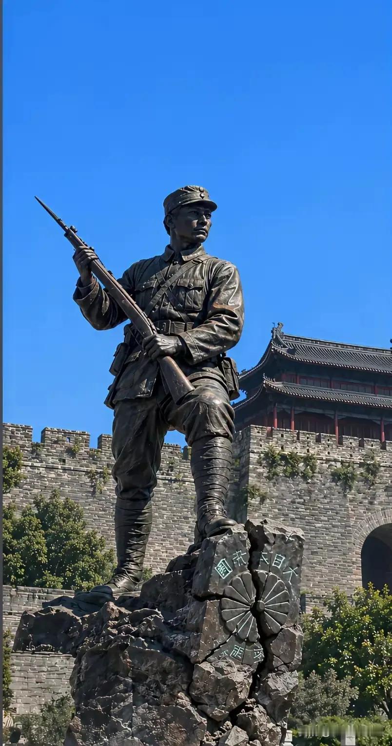 我们也应建一座类似俄罗斯的一位苏联士兵用枪托劈碎刻有“大日本帝国”字样、日本皇室