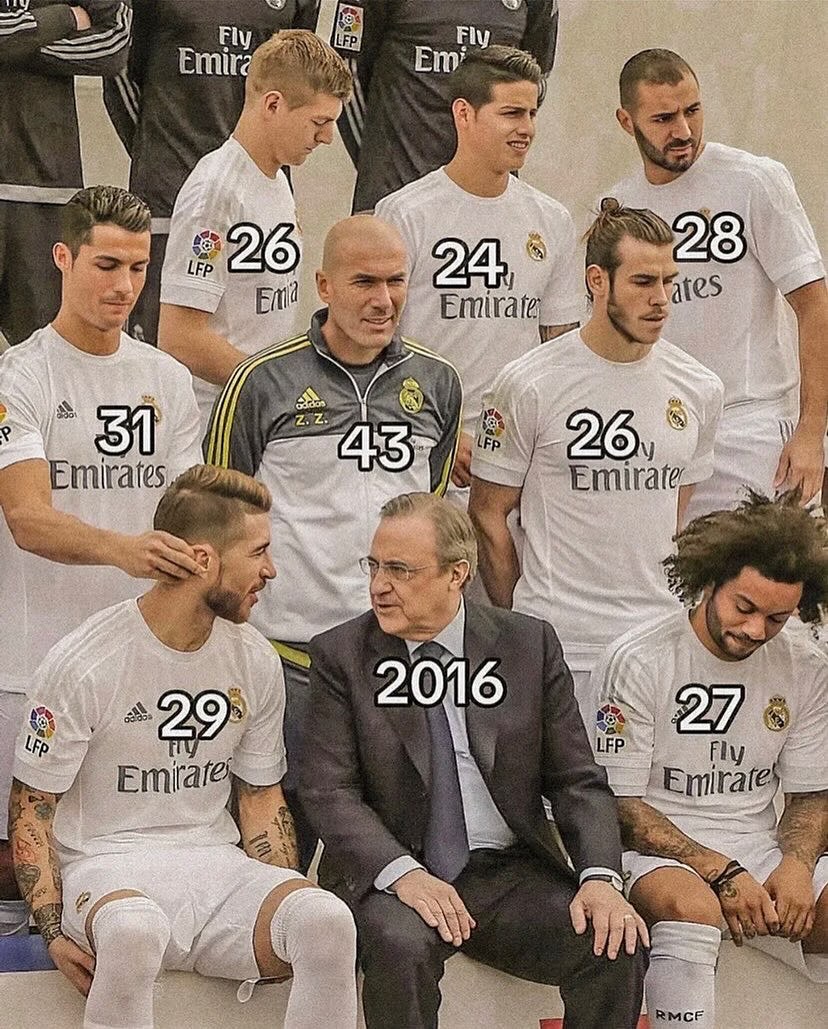 皇马皇马当给每个人标注了年龄，才惊觉时光的逝去银二，10年​​​
