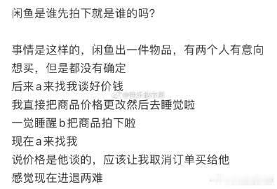 闲鱼是谁先拍下就是谁的吗❓​​​