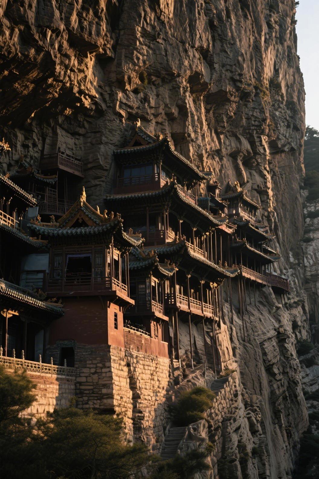 看完悬空寺彻底破防！古人为何偏要把寺庙建在百米悬崖？亲身站在山西悬空寺的悬