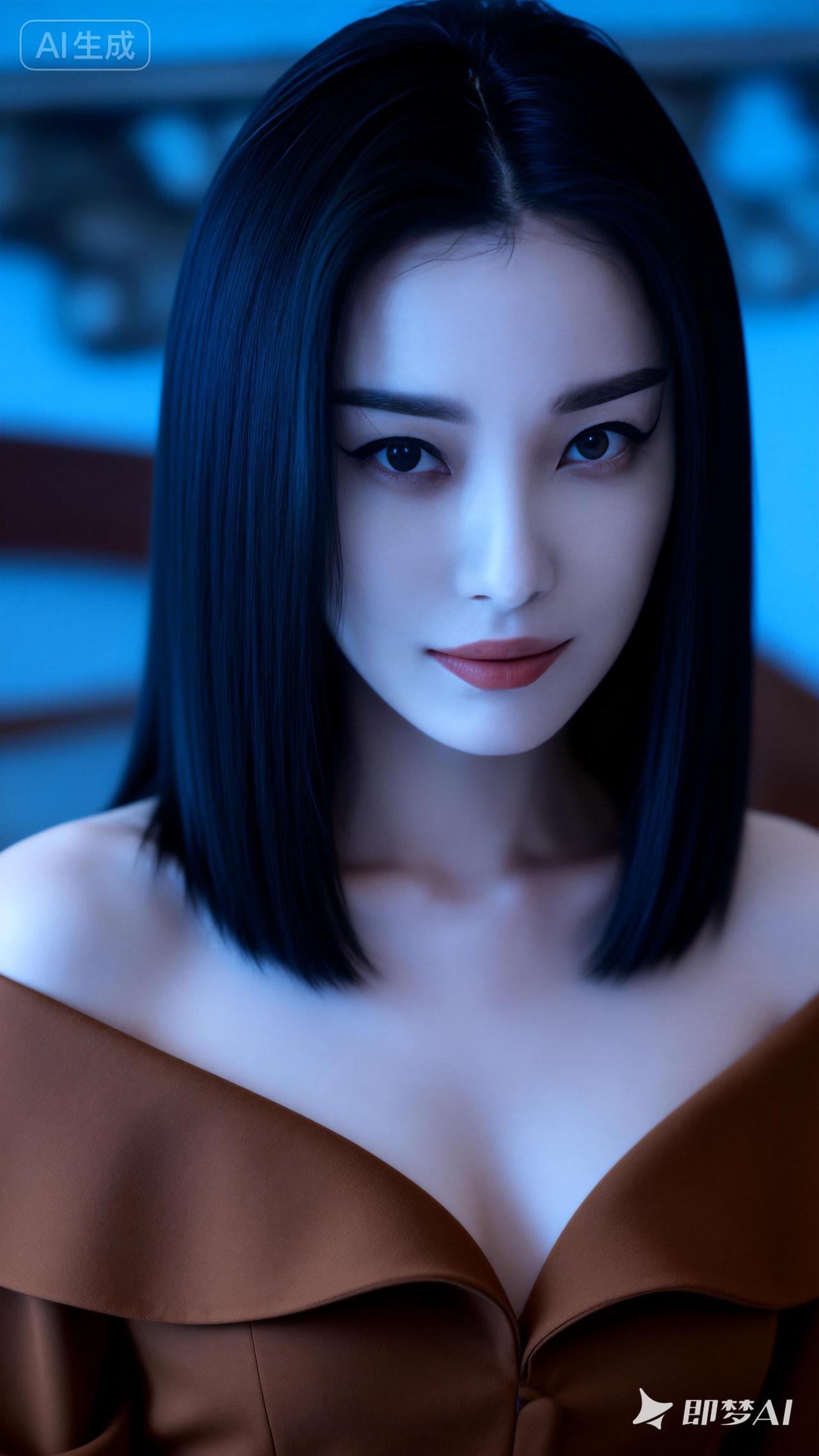 唯美少女，温柔眼神，优雅气质。