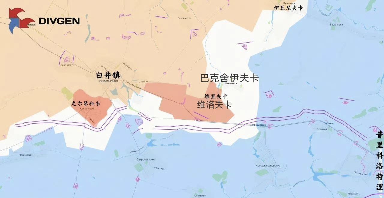 俄军北部集群又在哈尔科夫州占领了维洛夫卡及其周边地区，旁边的巴克舍伊夫卡也已岌岌