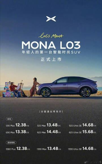 熟悉的打法，比预售价低2万元。小鹏MONA L03售价12.38万元起...