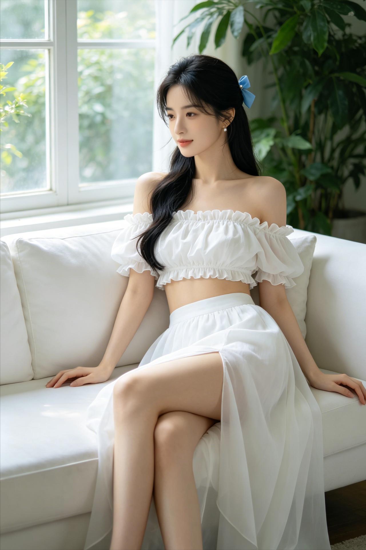 藏在窗边的浪漫，遇见最干净的美好阳光透过窗棂洒进来，温柔又安静。一袭白裙，