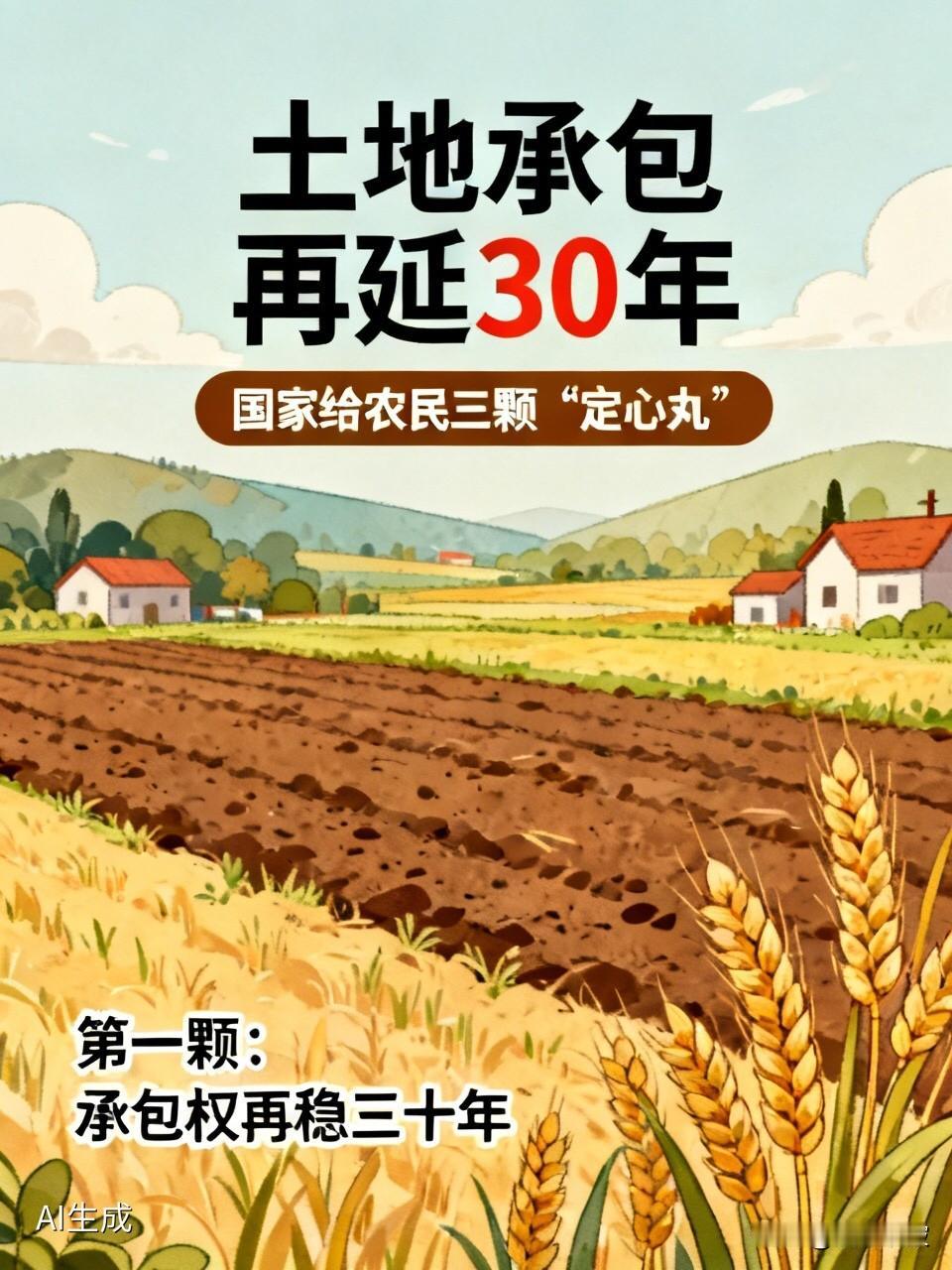 土地承包再延30年，国家给了农民三颗“定心丸”国务院刚刚印发的《加快农业