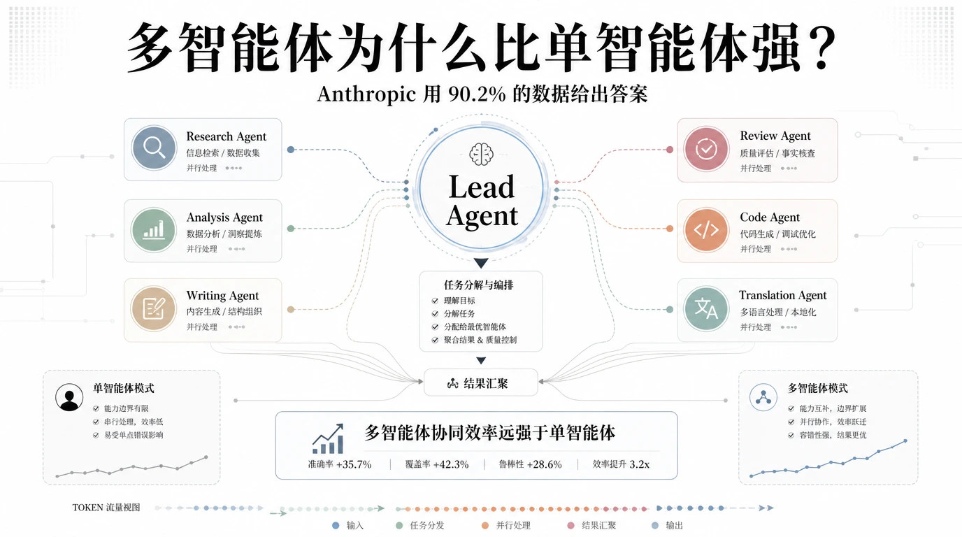 多智能体为什么比单智能体强？Anthropic用90.2%的数据给了答案最