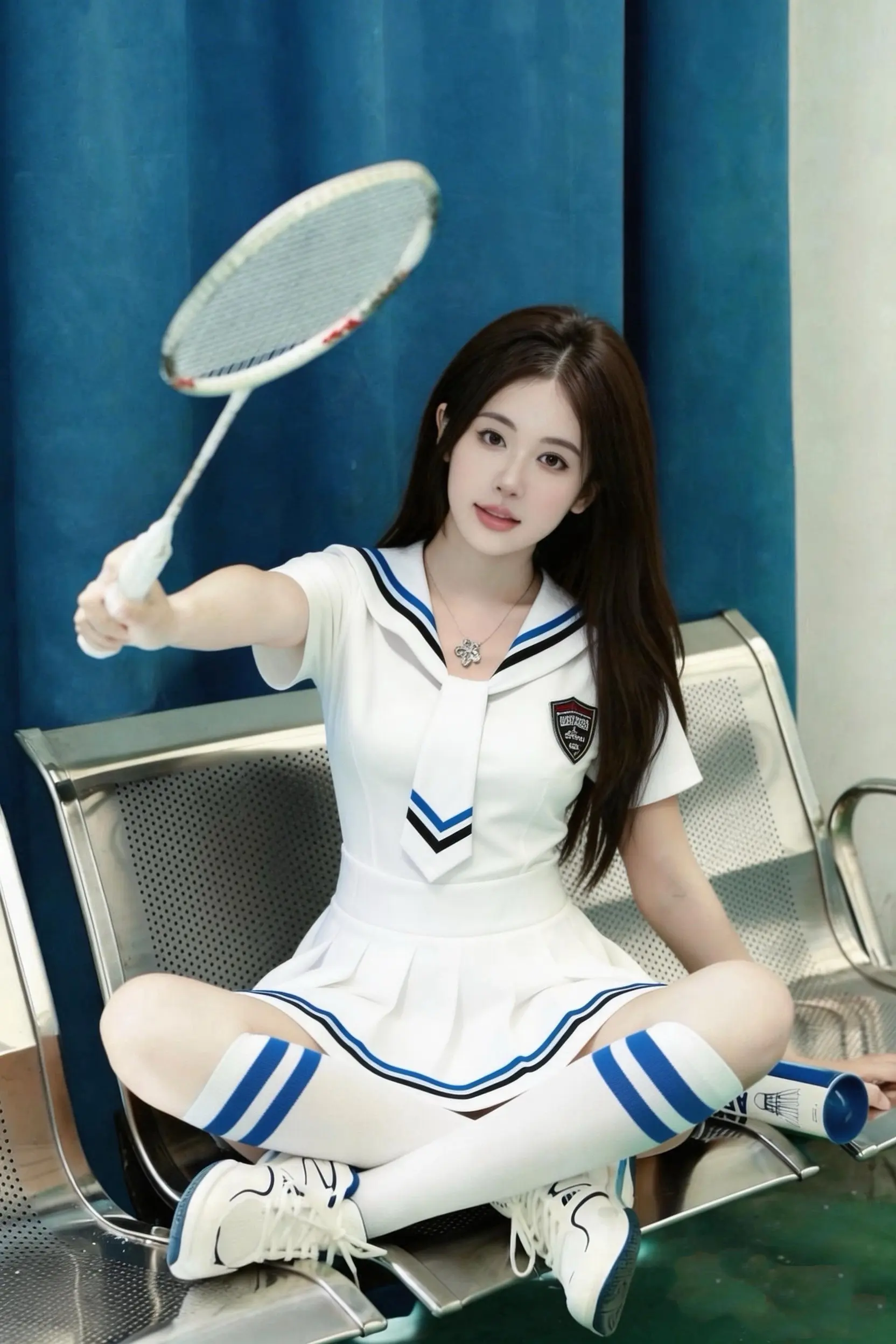 少女感直接拉满，甜妹必入。      运动风也能这么纯欲！水手领+百褶...