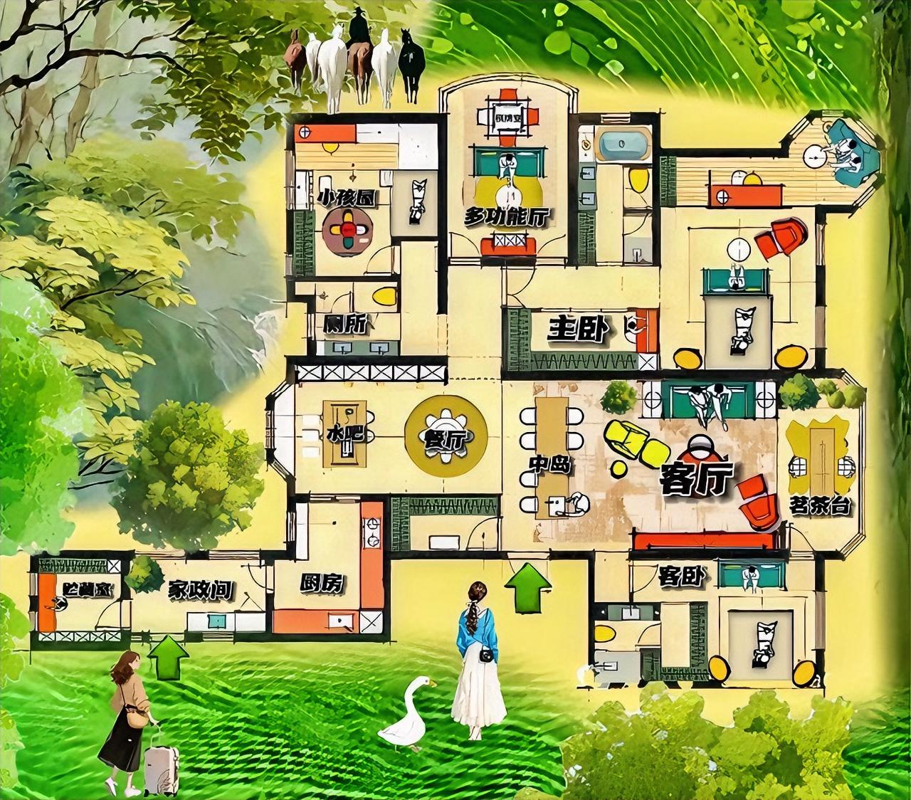 你要娶一个漂亮的267㎡，就得接纳她爱花钱爱打扮的范儿，布局是铁，动线是钢，你像