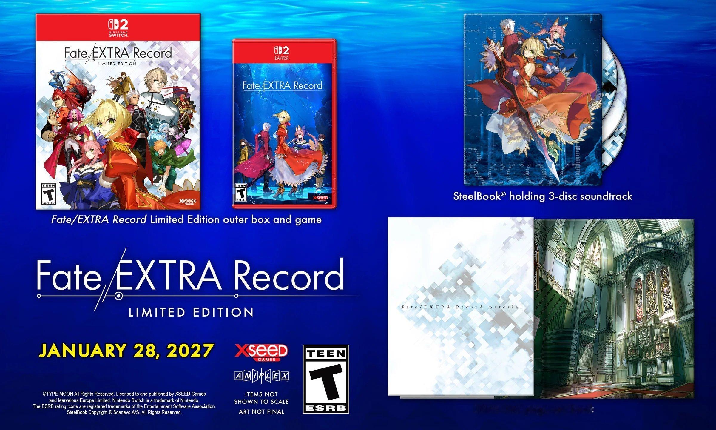 【美版是实体数据卡！《Fate/EXTRARecord》Switch2实体版现