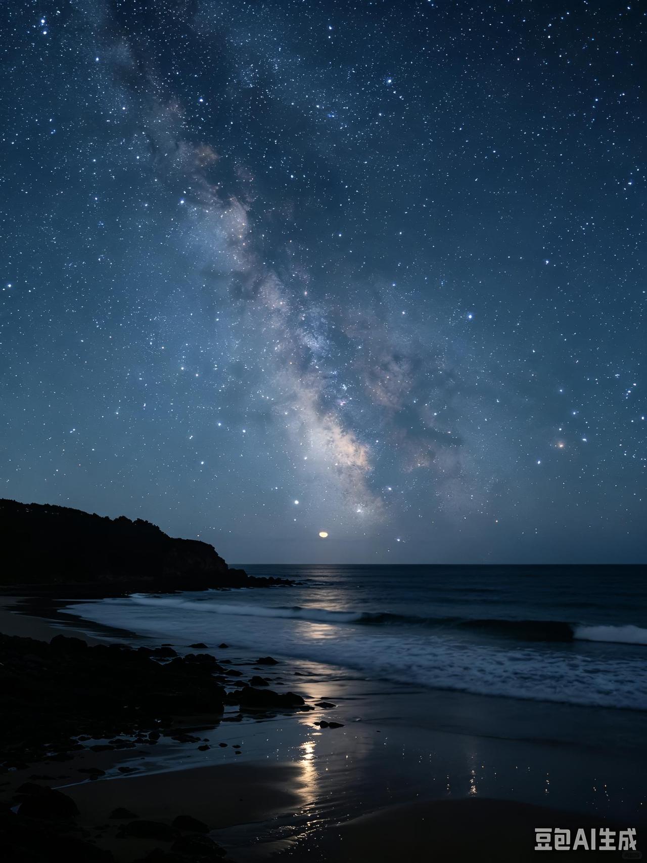 秋日生活打卡季海边的星星很亮，银河从头顶流过，风一吹就忘了时间。