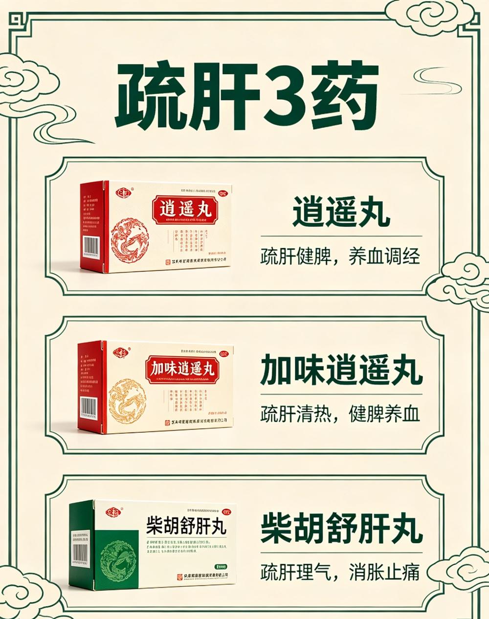 疏肝3药，宁心3药，健脾3药，强肾3药，12个调养脏腑的经典中成药肝不好气不