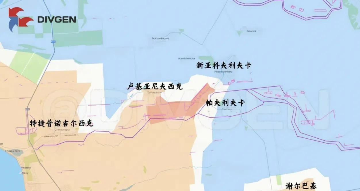 俄军第聂伯集群攻入新亚科夫列夫卡。从这儿沿第聂伯河向西北方向行进，到扎波罗热市的