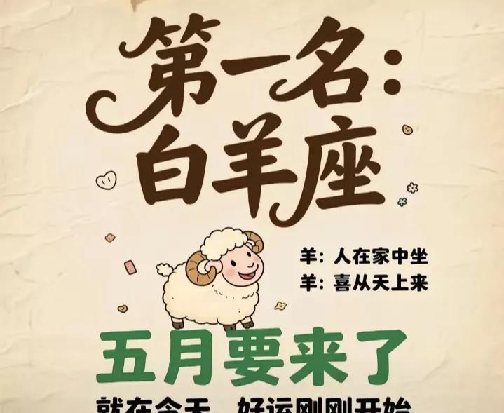 第一名：白羊座！！！白羊：好运突袭了。白羊：拖延全部消失了。白羊：热情再度