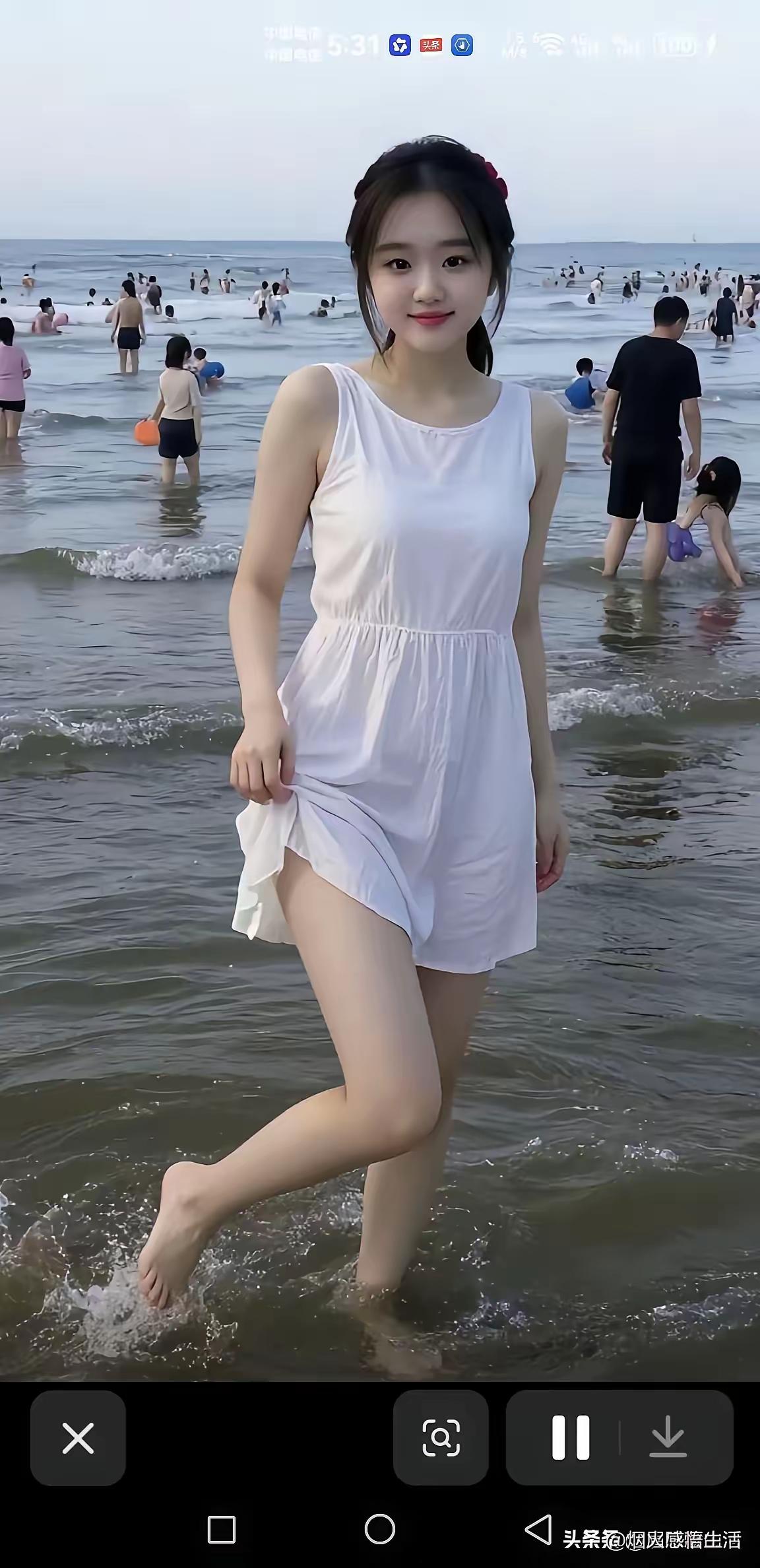 海里游泳[啤酒]佳人相伴