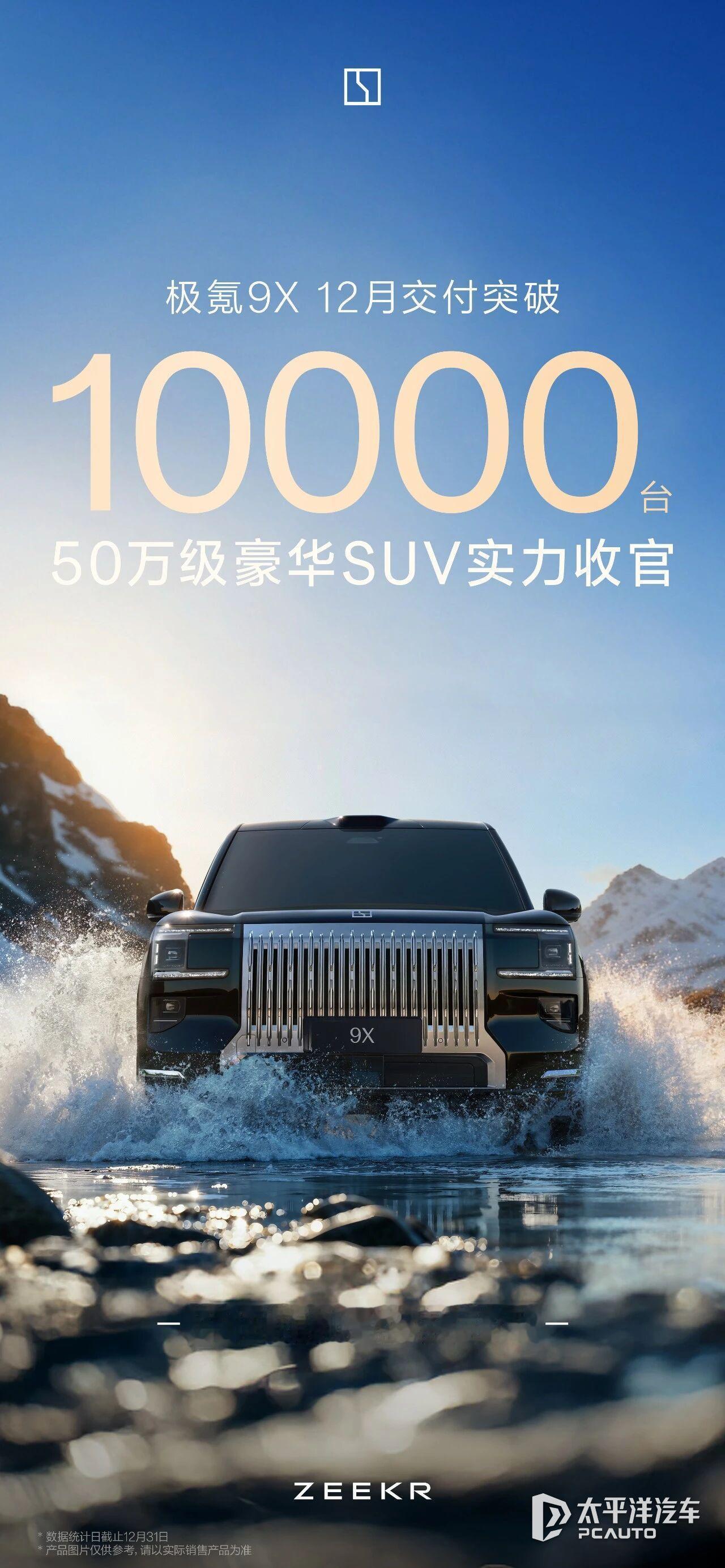 极氪9X12月交付直接干到10000台！要知道这可是46.59万起的大型SUV