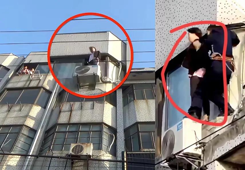 呼和浩特i一个13岁的小姑娘，跟妈妈吵了一架，从26楼楼顶跳了下去，人