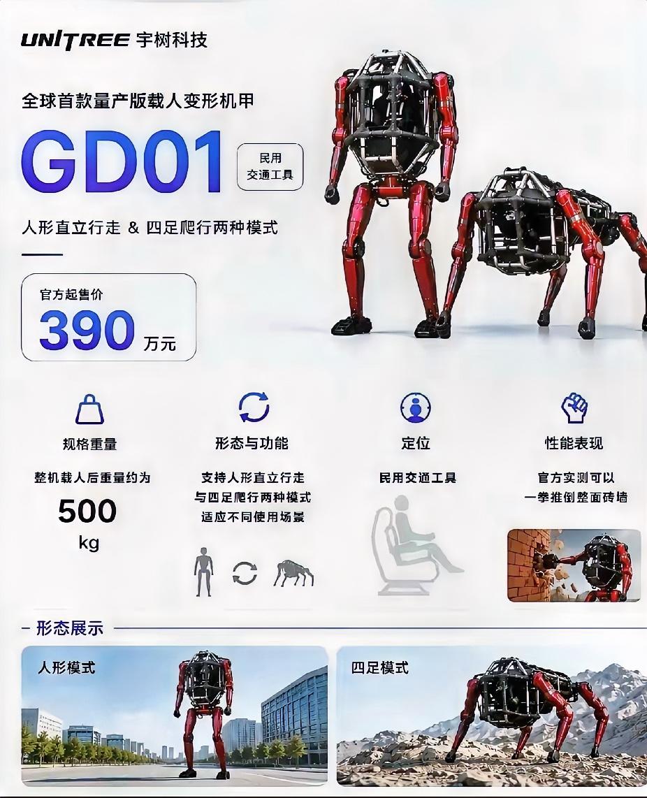 宇树栽人变形机甲。坐等冤大头小白，不过这个东西买来拍拍视频倒是可以迅速成为网红，